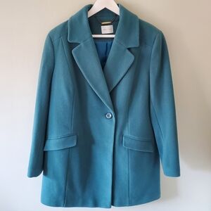 NWOT Eastex 14 Old Money Quiet Luxury Contemporary Wool Cashmere Pea Coat
